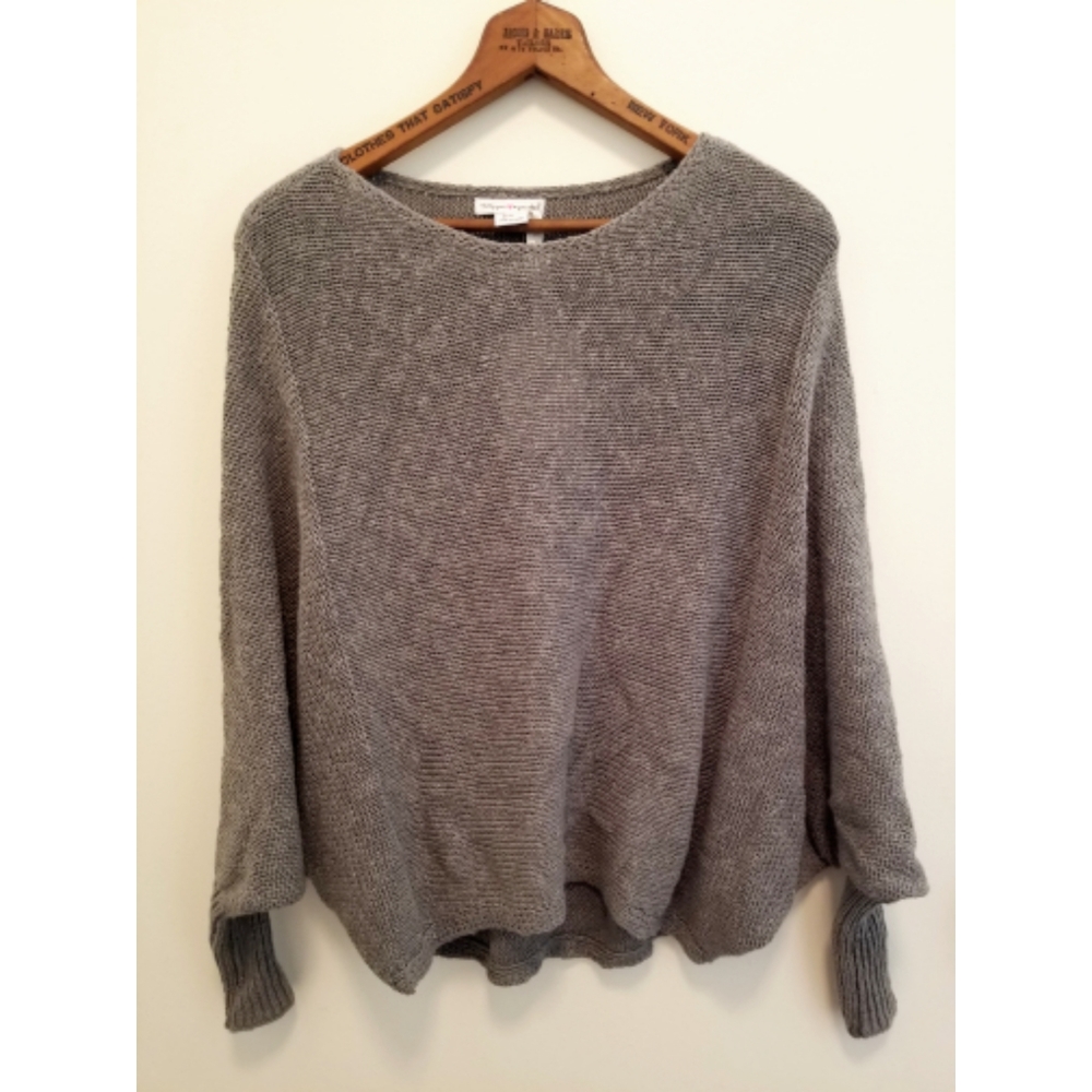 Dolman Sleeve Grey Knit Sweater
